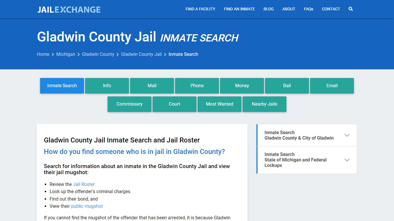 Inmate Search: Roster & Mugshots - Gladwin County Jail, MI